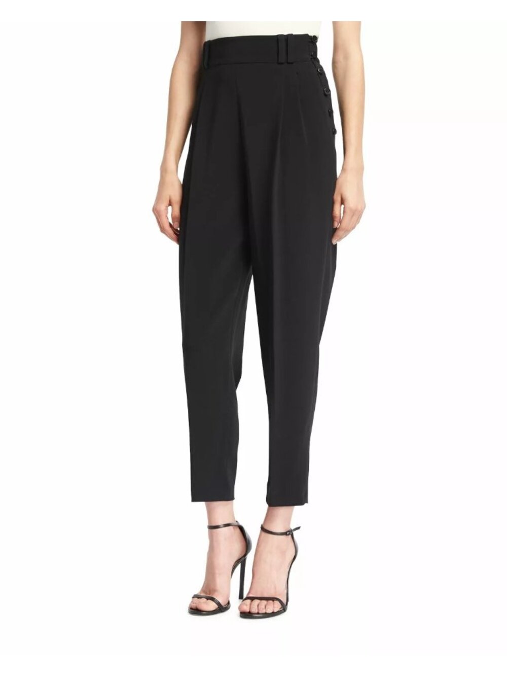 3.1 Phillip Lim Size 10 Black Tailored High-Waisted Side Button Closure Trousers